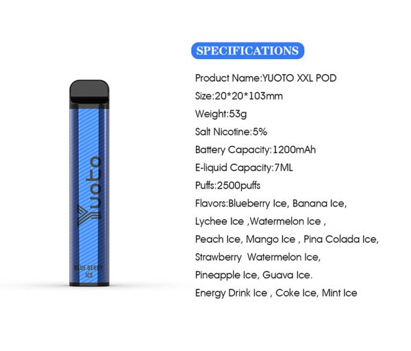 Yuoto XXL Vape 2500 Puffs - Image 2